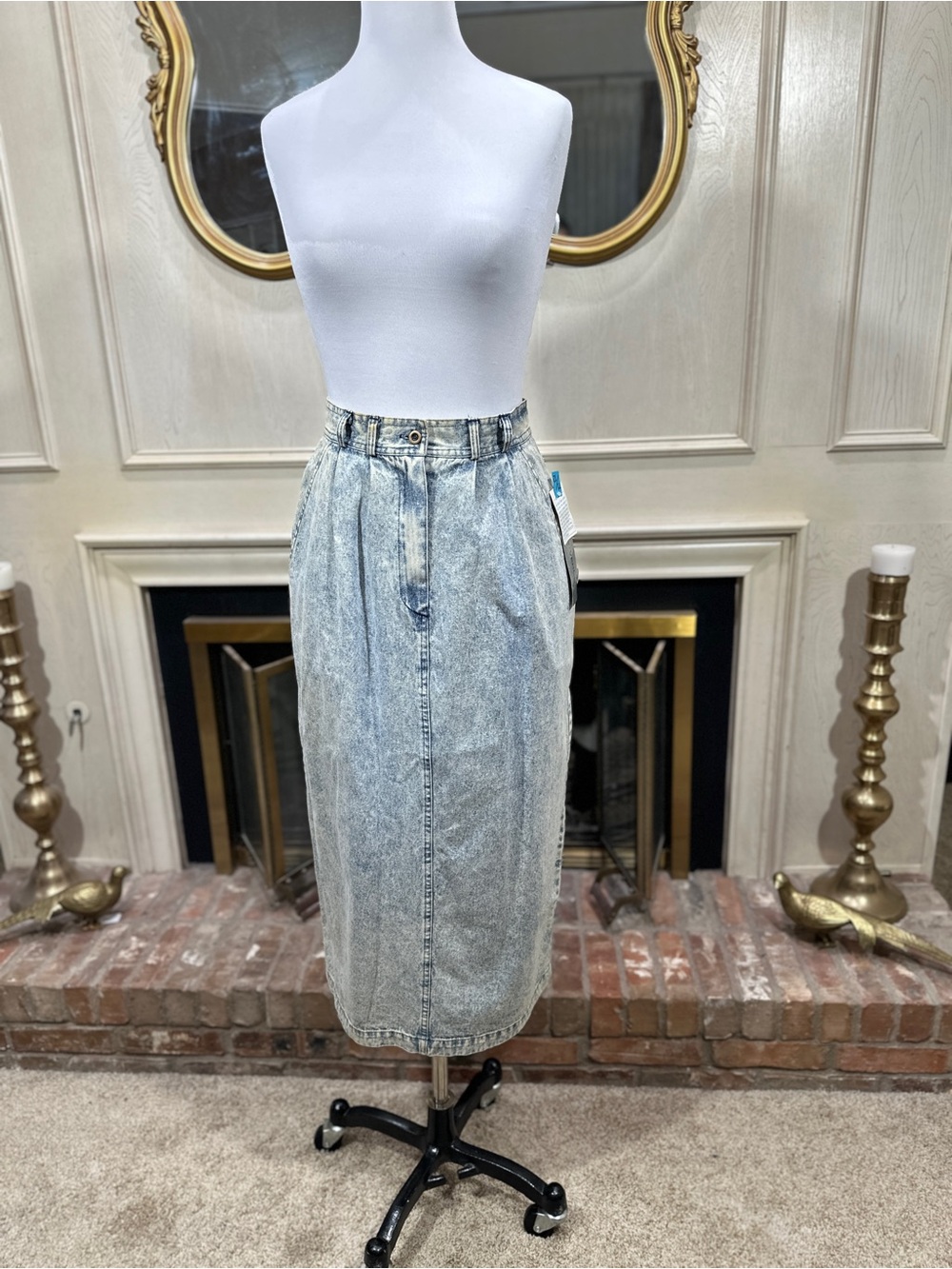 Vintage On the Verge Skirt Size 11/12 Acid Wash Denim Maxi 80s Grunge Western